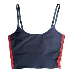 Spiritual Gangster Shimmer Stripe Practice Cami Top Navy small aurora sky sports